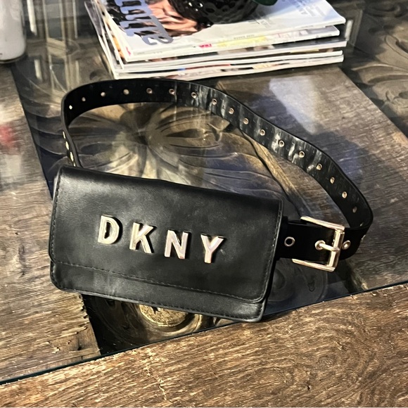DKNY Embossed Black Crossbody Bag - Picture 1 of 8